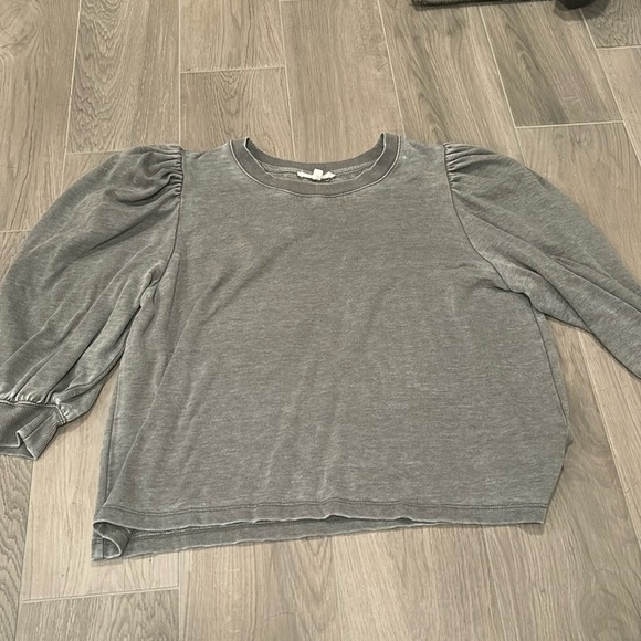 Splendid Girls Green Sweatshirt With Puffy Sleeves Size M - Picture 1 of 4